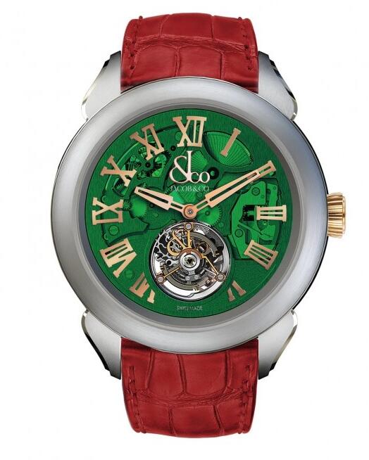 swiss luxury Jacob & Co. Mechanical Complications Palatial Tourbillon Hours & Minutes 150.520.24.NS.QG.1NS watch for sale